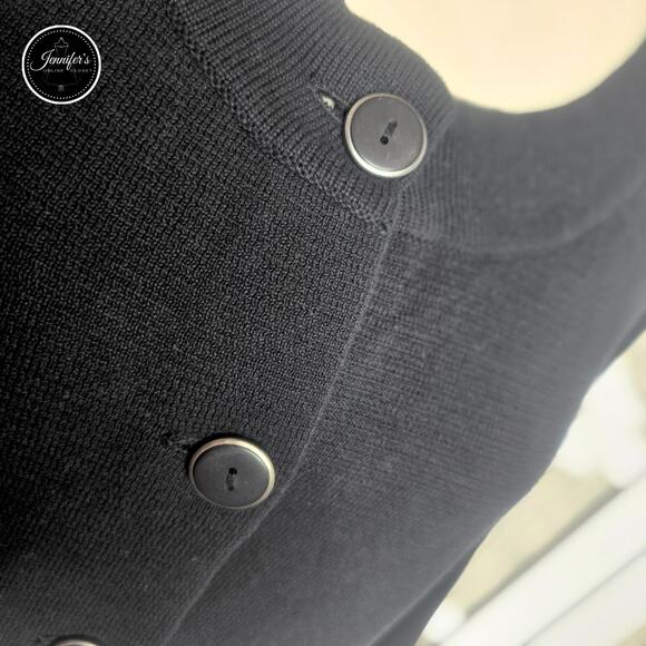 Rafaella Black Scoop Neck 3/4 Sleeve Cardigan Size Large - Picture 5 of 11